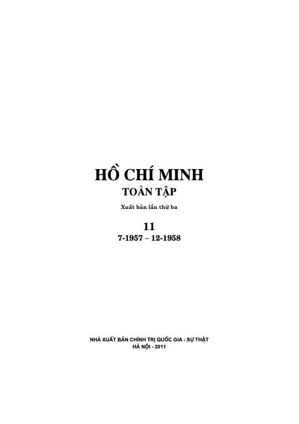 HỒ CHÍ MINH TOÀN TẬP - TẬP 11