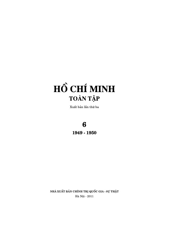 HỒ CHÍ MINH TOÀN TẬP - TẬP 6